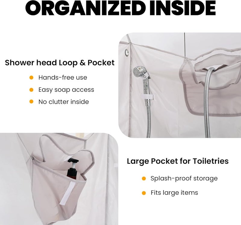 Terapaton Camper Van Shower Curtain 72in Height, RV Hidden Shower Privacy Curtain with Magnetic Stickers, Interior Shower Curtain for Bench Shower, Collapsible Square Shower (22" W x 72" H) - Image 5